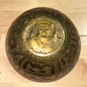Vintage Hammered Brass Bowl India